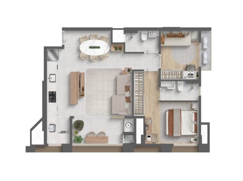 07_CIPLART_ALBOR_APTO 71,42 m²_02 DORM SALA AMPLIADA_HR00