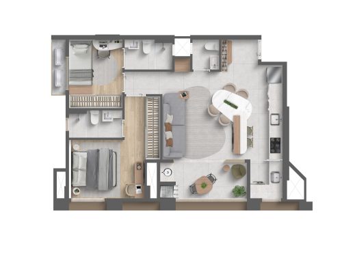 08_CIPLART_ALBOR_APTO 71,42 m²_02 SUITES COM LAVABO_HR00